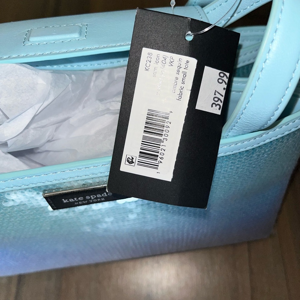 ✨ 💙 Kate Spade New York Sequin Ombre Top Handle Bag – NWT 💙 ✨ - Picture 7 of 9
